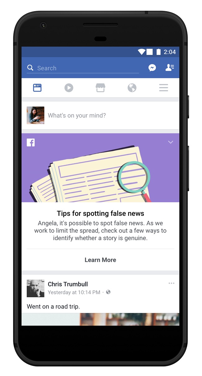 Facebook Mobile Fake News Tool