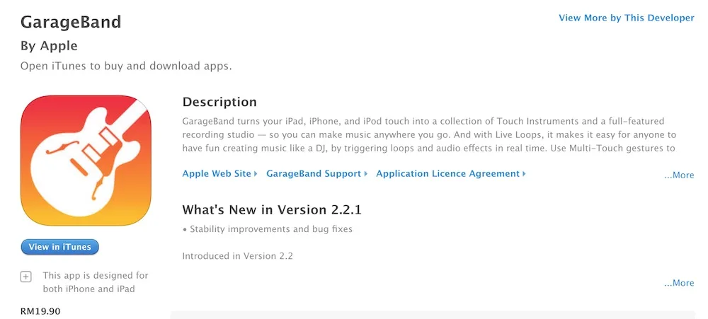 GarageBand, iMovie, and iWork suite of apps