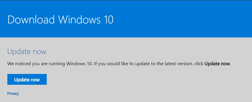 Windows 10 Manual Update