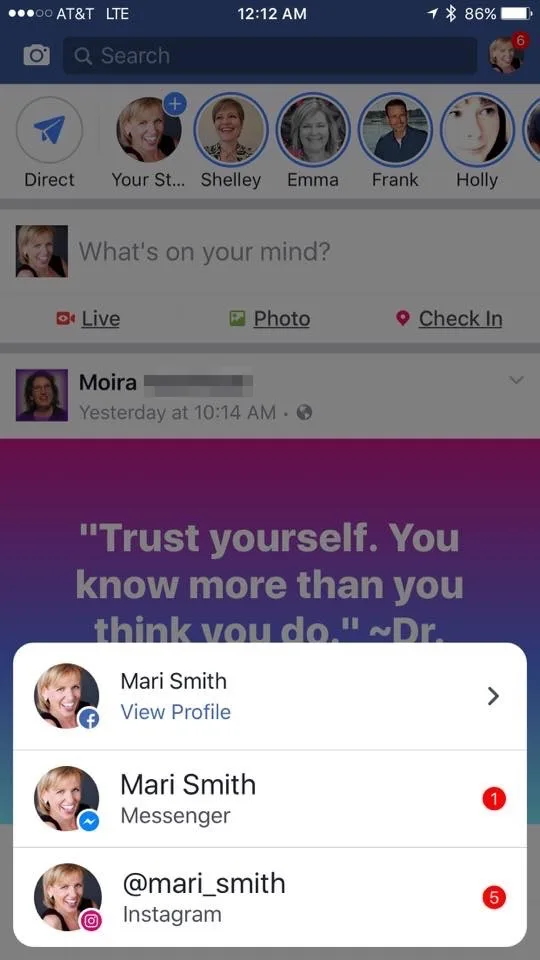 Facebook Merge Notifications