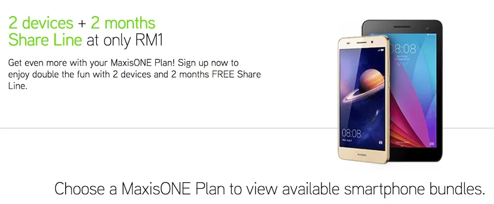 Maxis RM1 for 2 Devices and 2 Months Shared Line