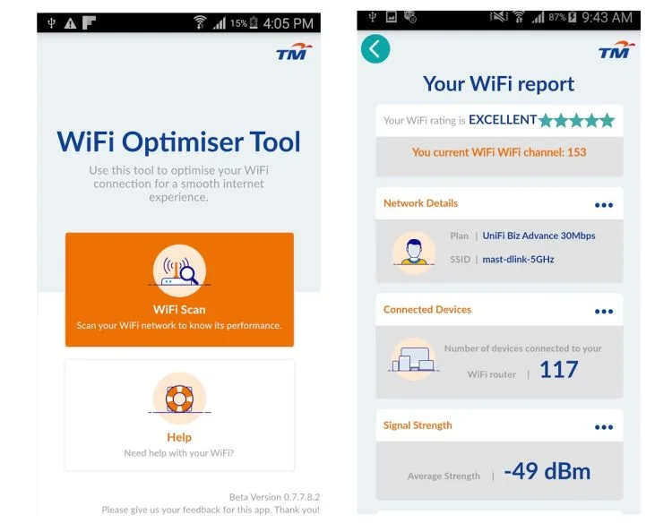 TM WiFi Optimiser Tool