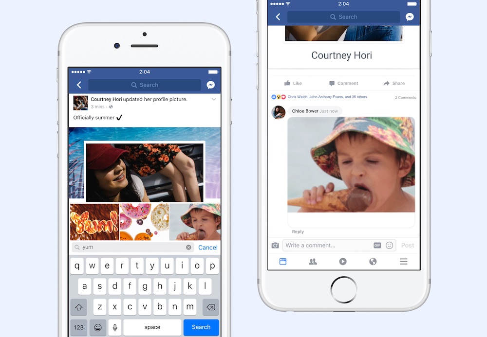 GIFs in Facebook Comments