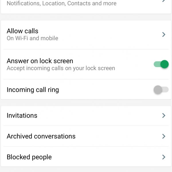 Google Hangouts Answer on Lock Screen