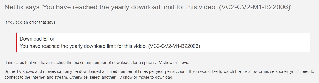 Netflix Download Limit
