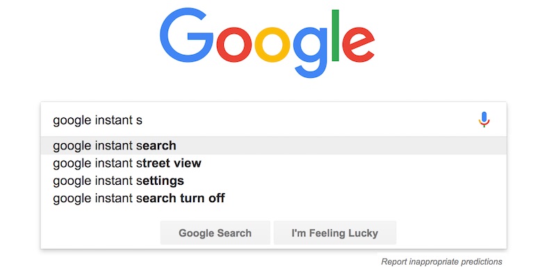 google instant search