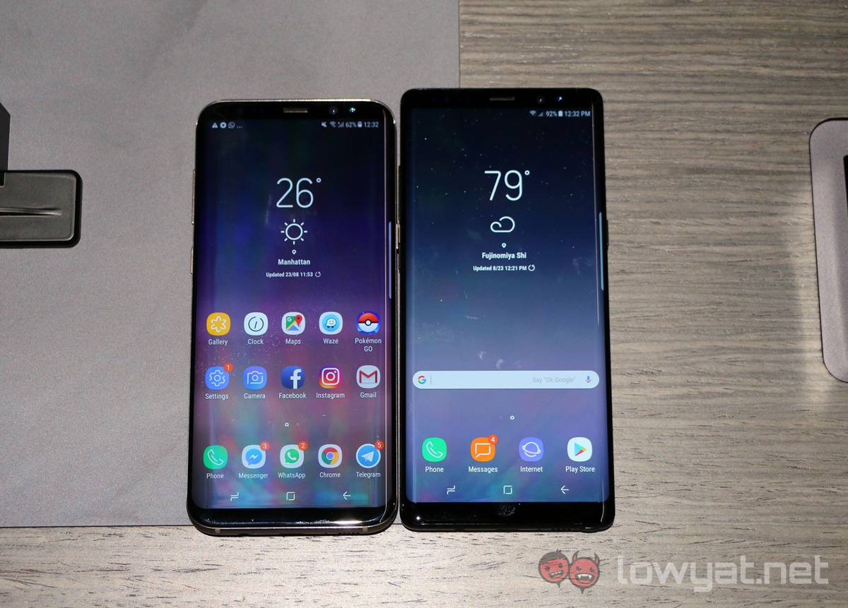Size comparison: Samsung Galaxy S8 vs Galaxy Note8.