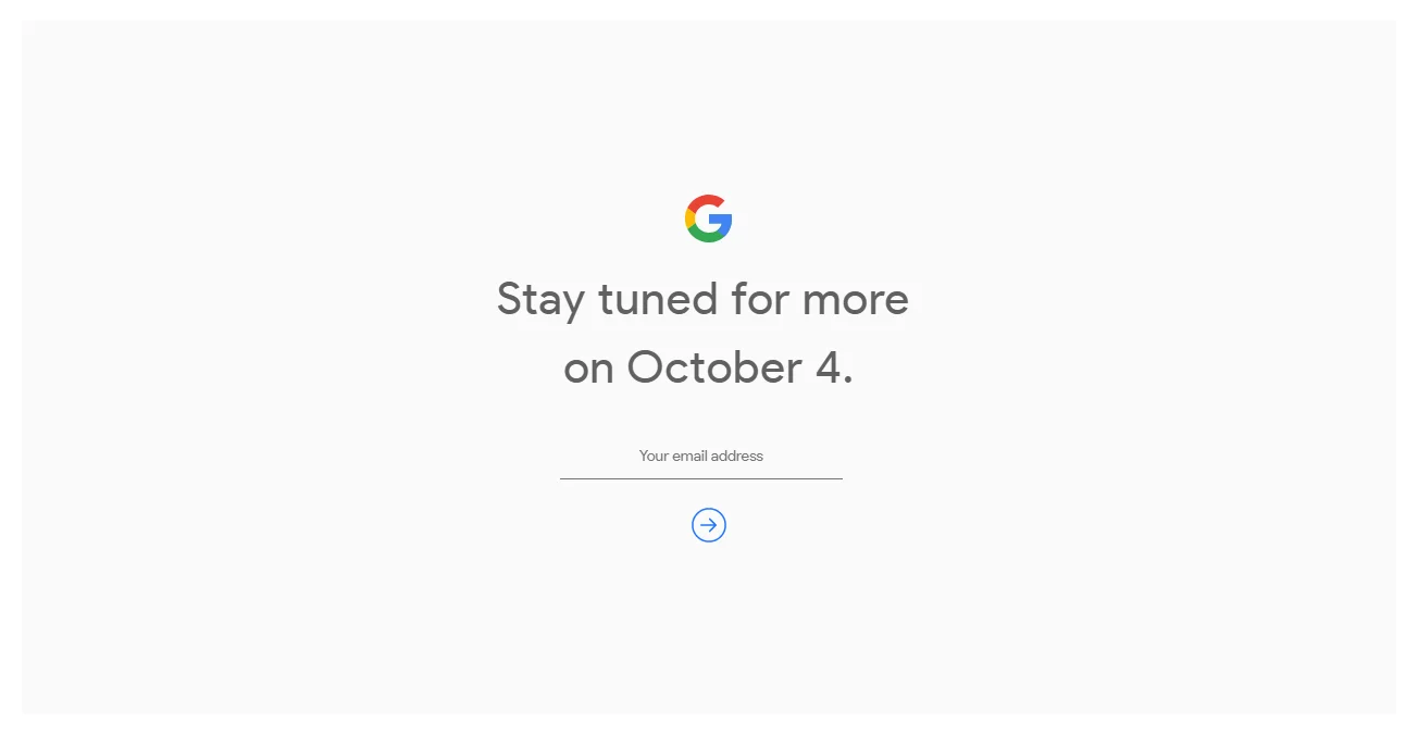 Google Pixel 2 Announcement Teaser