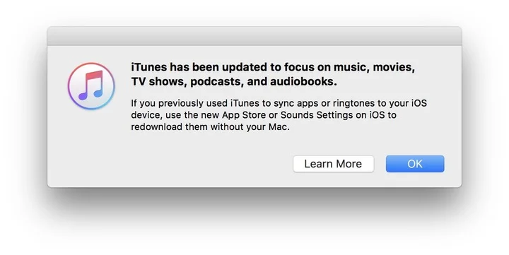 iTunes 12.7 update