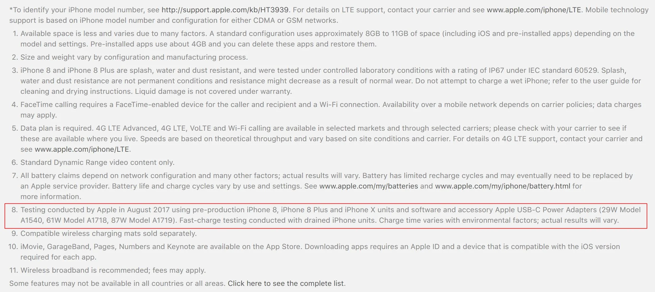 iphone 8 fast charging caveat 1