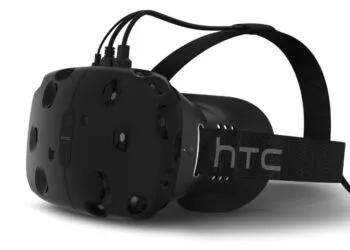The HTC Vive is a virtual reality headset offering the most immersive experience of any VR package -- plunging people into other worlds at a moment's notice. Powered by Valve's Steam VR technology, the HTC Vive sets new industry standards in graphic quality and audio fidelity, and brings VR one step closer to mass market. HTC Vive Developer Edition made its debut at Mobile World Congress on March 1, 2015 in Barcelona, along with other HTC innovative announcements. (PRNewsFoto/HTC)