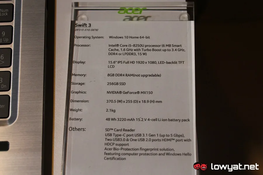 Acer Swift 3 with NVIDIA GeForce MX 150
