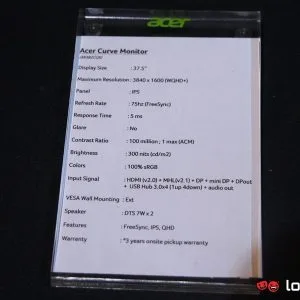 Acer XR382CQK Curved Monitor