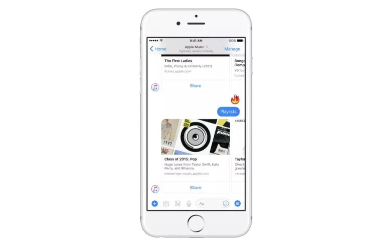 Apple Music on Facebook Messenger