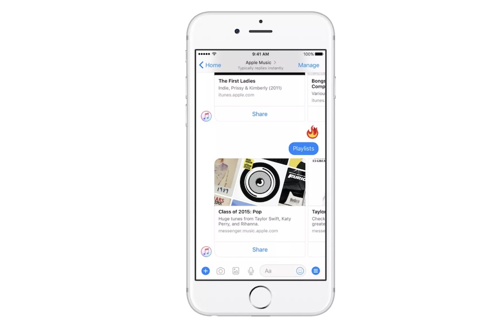 Apple Music on Facebook Messenger
