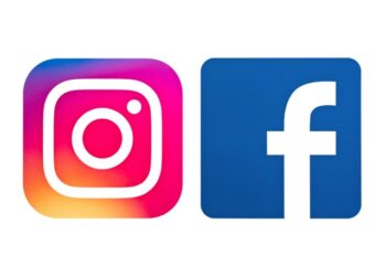 Instagram and Facebook logos notification