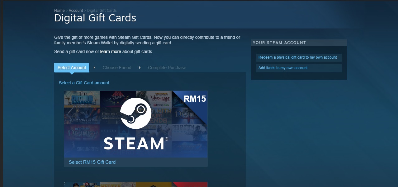 Steam Digital Gift Card