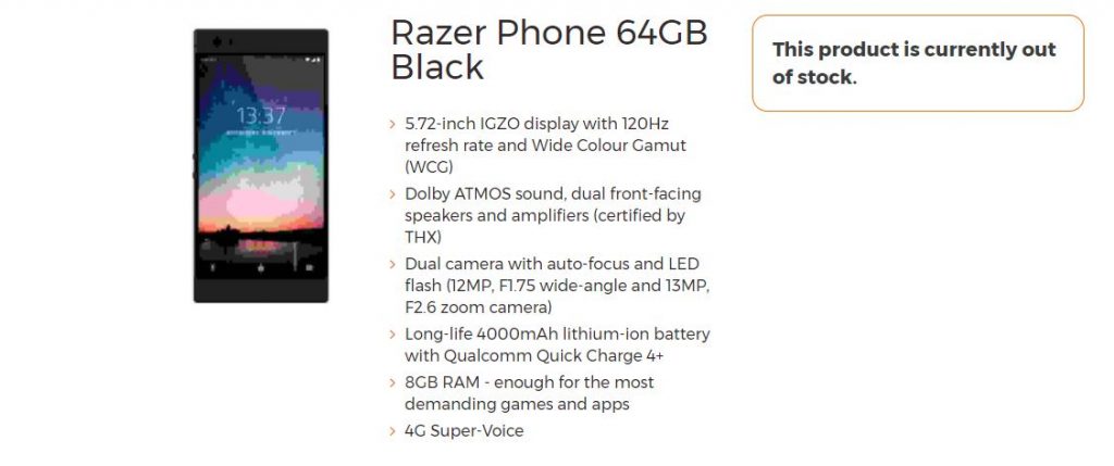 razer phone 3g uk leak