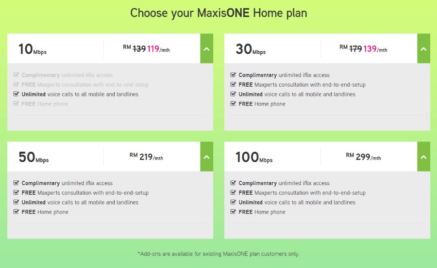 MaxisOne Home Broadband 大減價：簽購 10Mbps 配套每月只需 RM119；RM139 就能升級到 30Mbps ！ 1