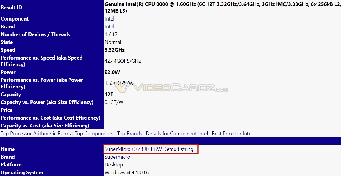 Intel Z390 Mobo Listing