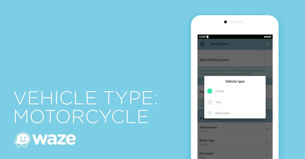 Waze Updated with Routing for Motorcycles, “OK Waze”, and More 2 Waze Vehicle Type Motorcycle