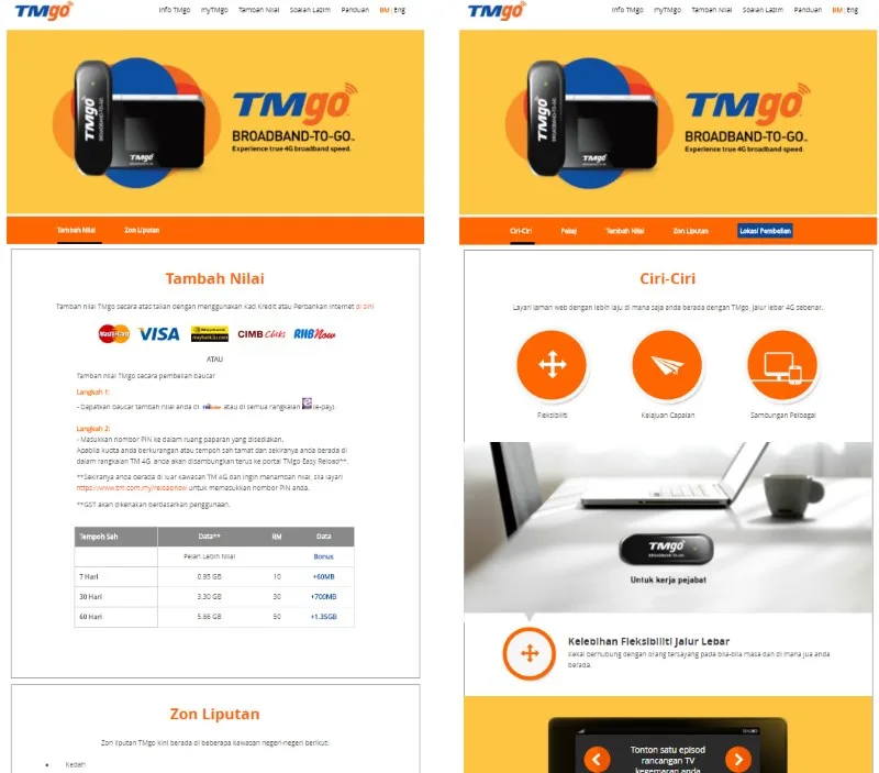 (L): TMgo's official website, as captured earlier today. (R): The website back in October 2017, as captured by Internet Wayback Machine.
