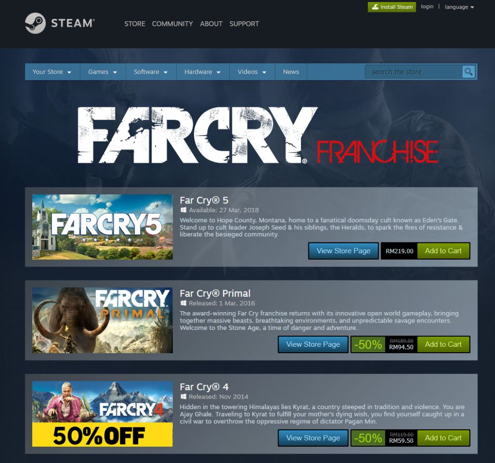 Steam far cry franchise 2