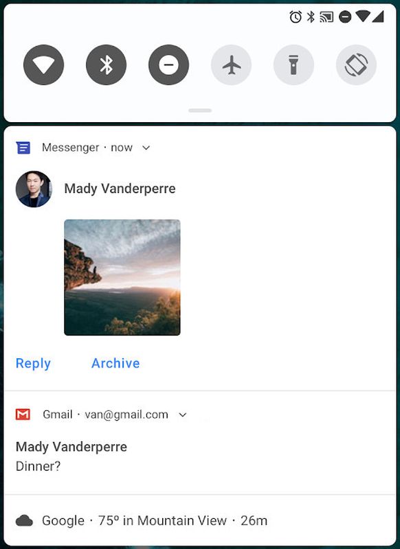 android p notifications images