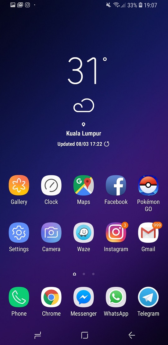 where is settings icon in samsung galaxy s9