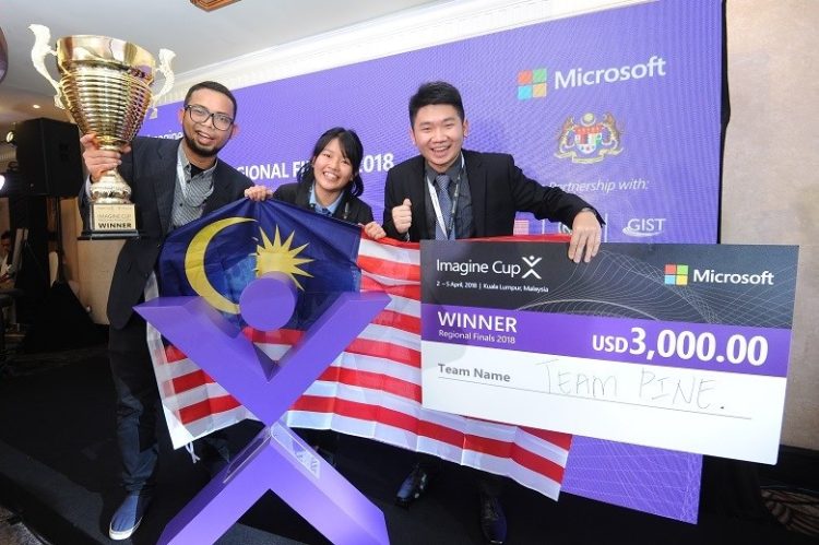Team PINE of Malaysia - Champion, Microsoft Imagine Cup APAC Finals 2018