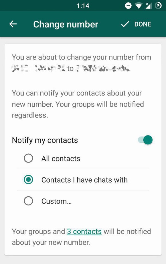 WhatsApp Beta Test Change Number