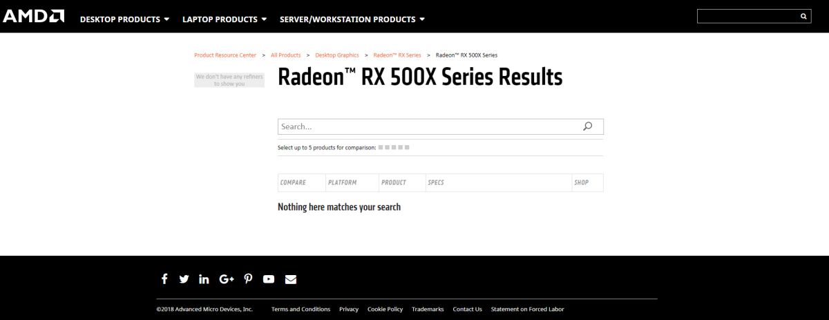 amd radeon rx 500x official page