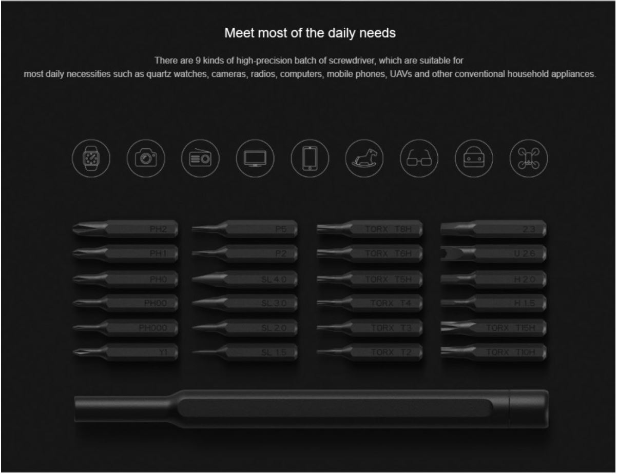 mi x wiha precision screwdriver set