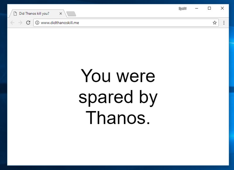 Did Thanos kill you?