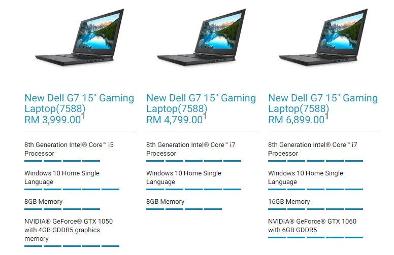 Dell G7 15 Gaming Laptops Malaysia
