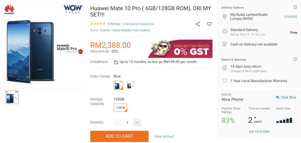 mate 10 pro wow phone june deal