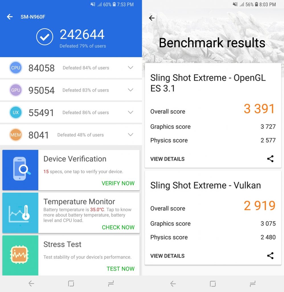 galaxy note 9 benchmarks