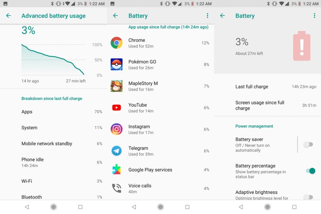 mi a2 battery stats