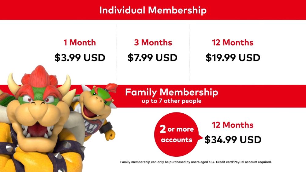 Nintendo Switch Online subscription