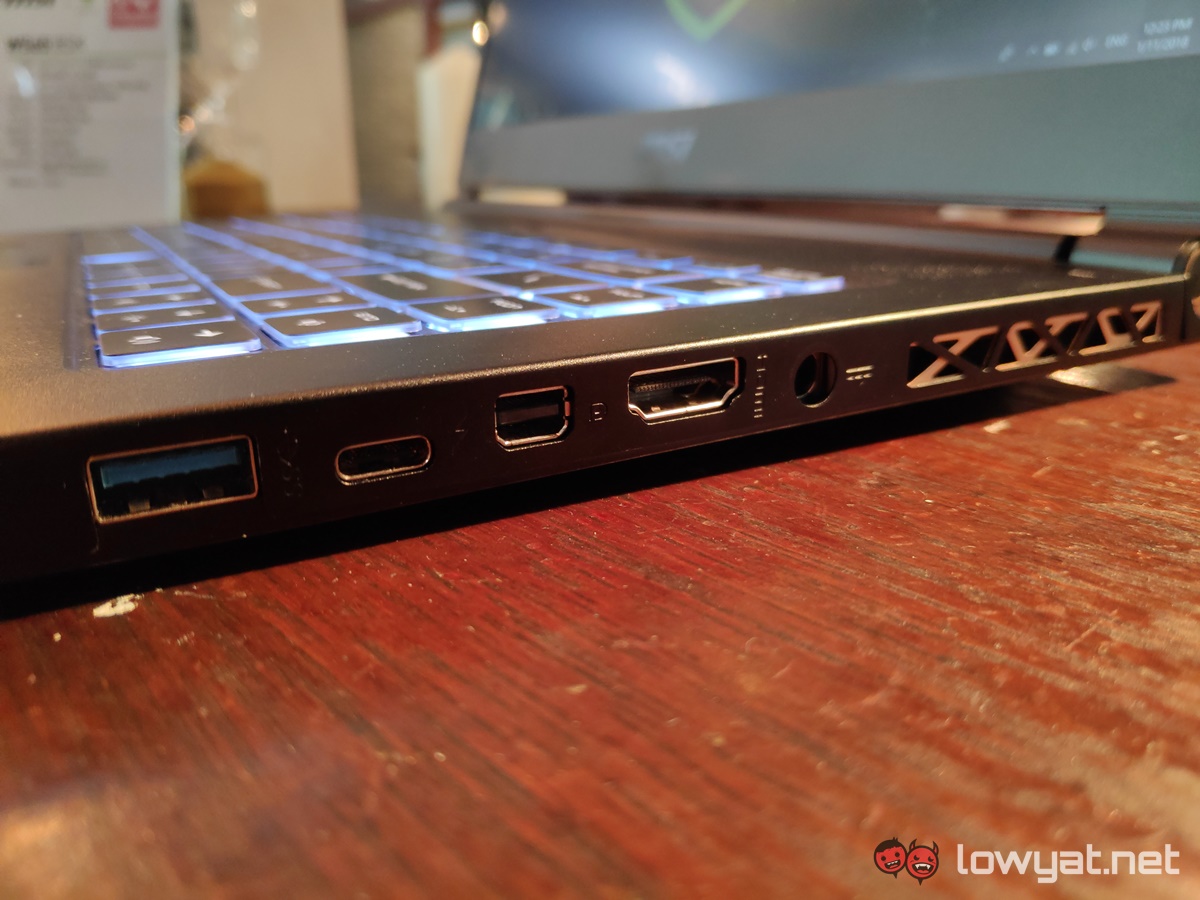 msi ws65 mobile workstation ports right