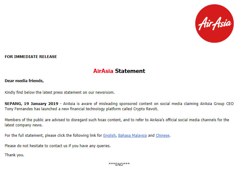 Tony Fernandes Fintech Firm Viral Post is a Scam - 57