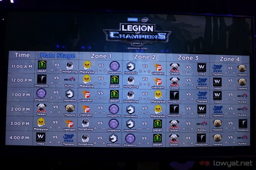 Legion of Champions 2019 schedule