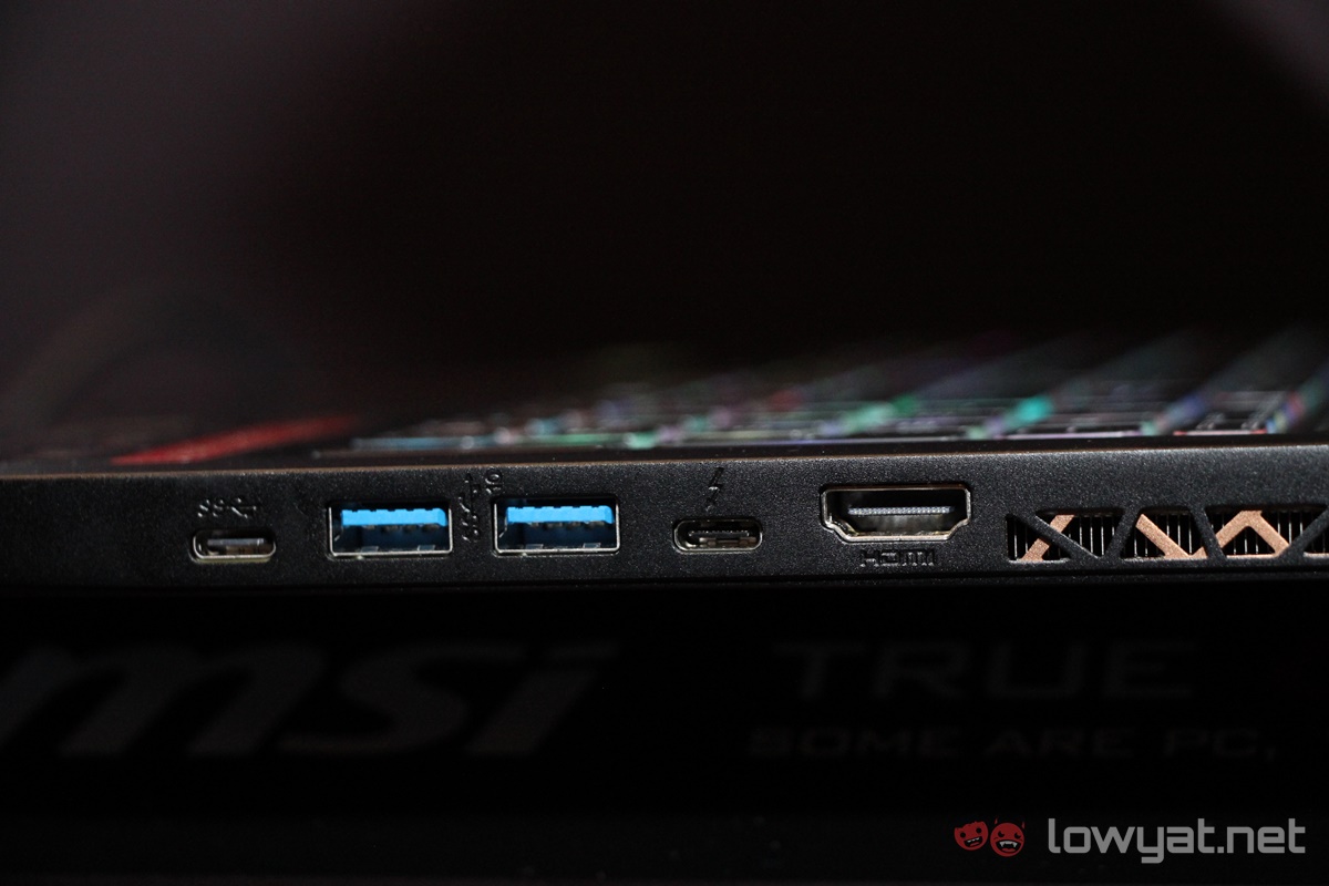 MSI GS75 Stealth ports right