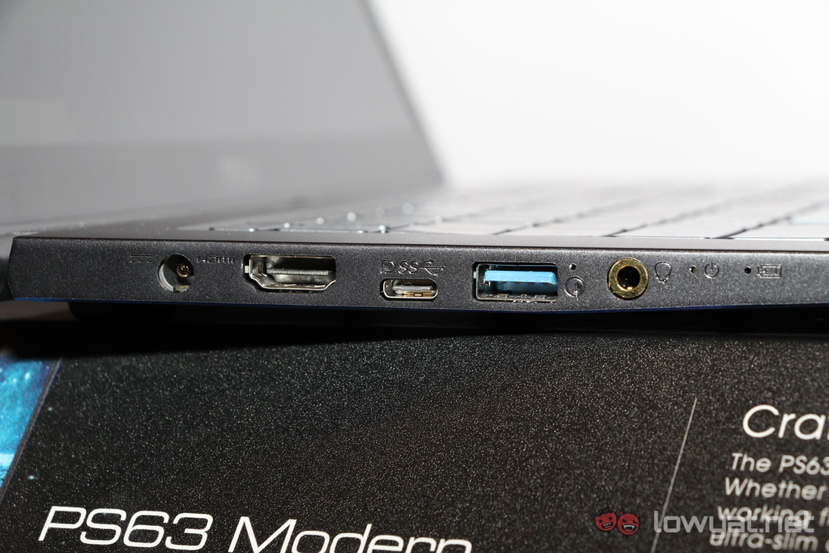 MSI PS63 Modern ports left