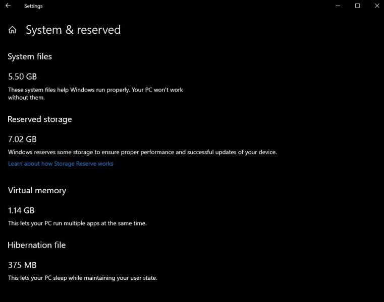 Windows update reserved storage