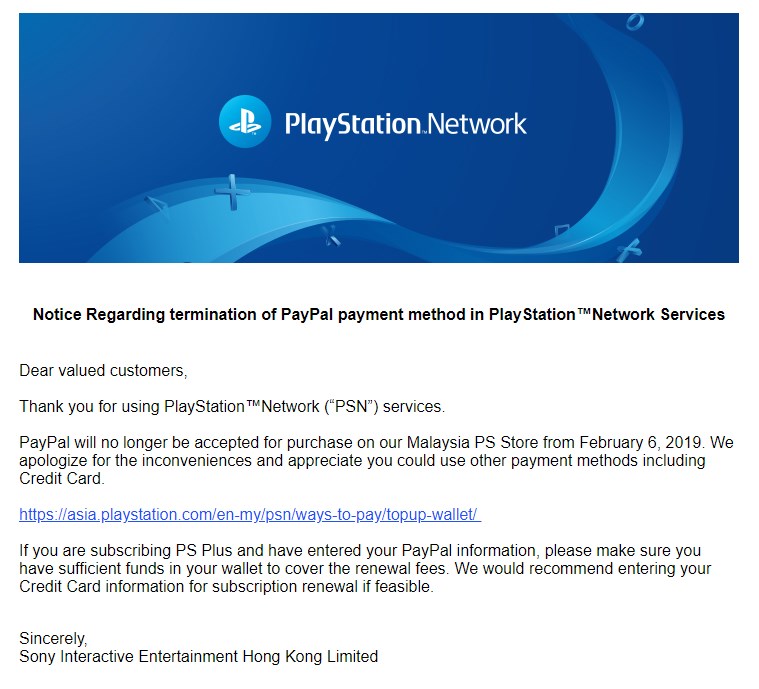 kalligrafi Interessant sadel PayPal Will No Longer Be Supported By PlayStation Network In Malaysia -  Lowyat.NET