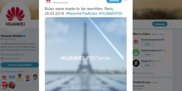 Huawei p30 launch twitter