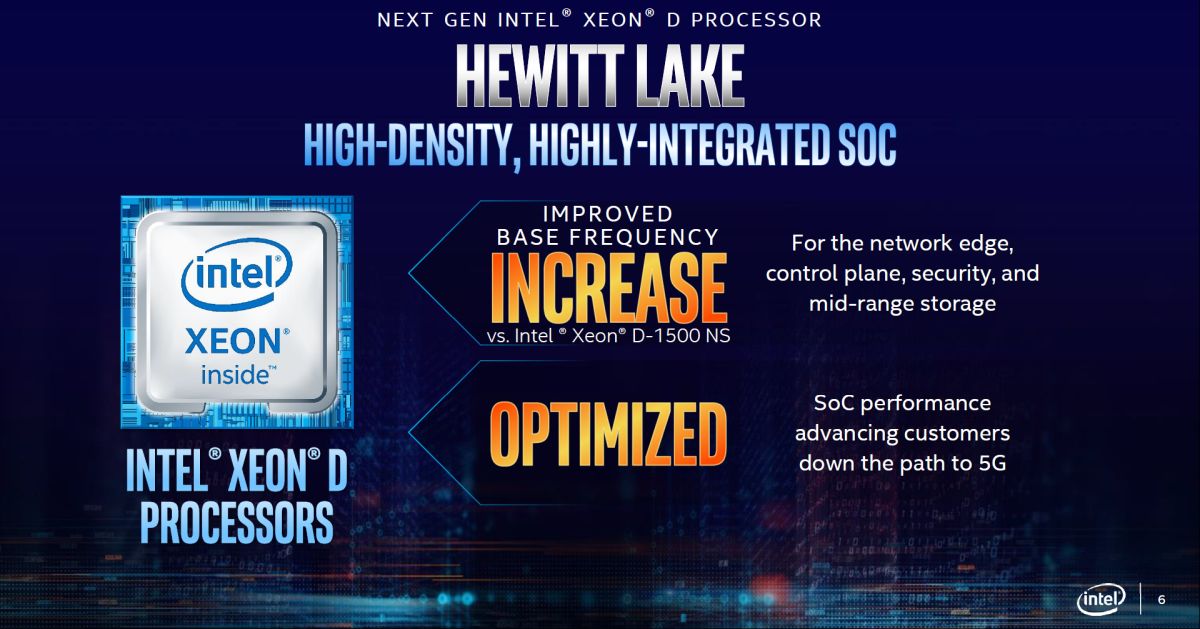 Intel 5G Hewitt Lake Xeon D CPU