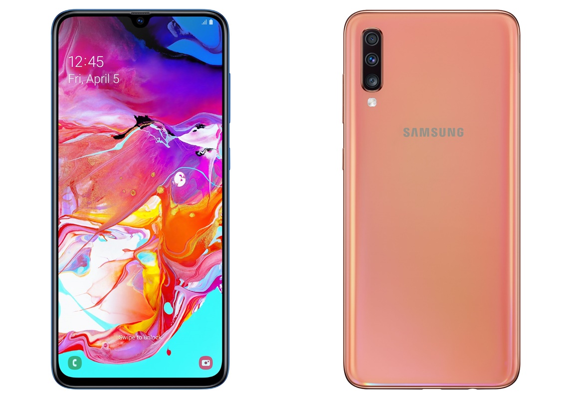 Galaxy A70 front back