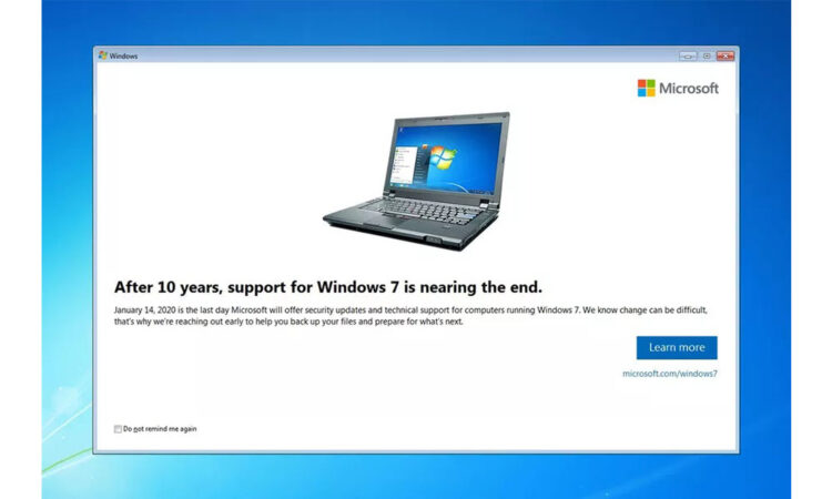 Windows 7 popup